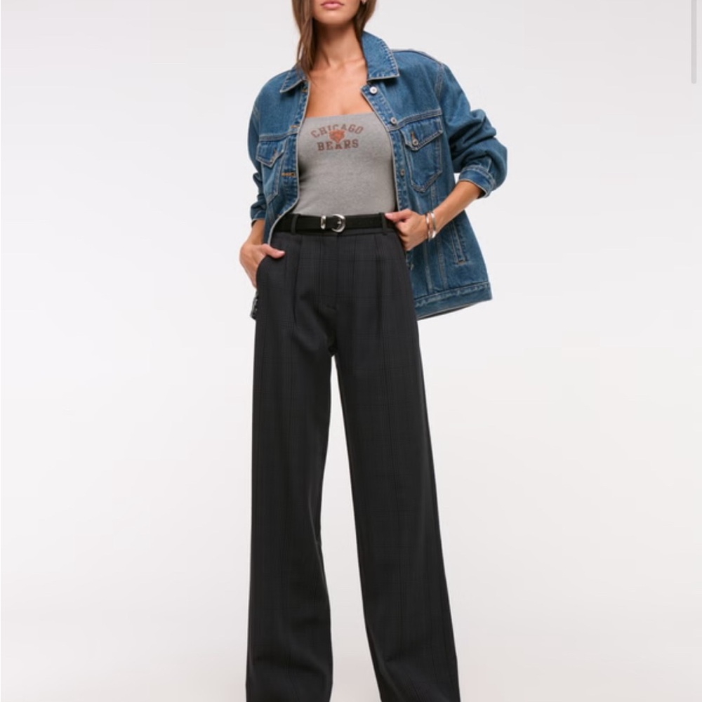 Abercrombie & Fitch Charcoal Wide-Leg Pants